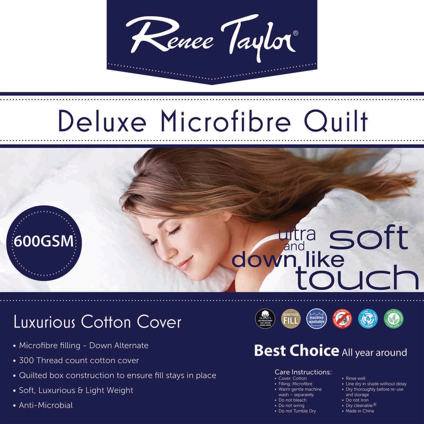 600 GSM Deluxe Quilt with Cotton Cover