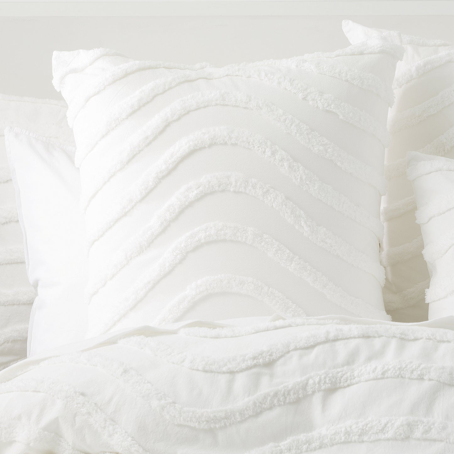 Chenille Wave 100% Cotton Quilt Cover Set - Tufted Vintage Washed