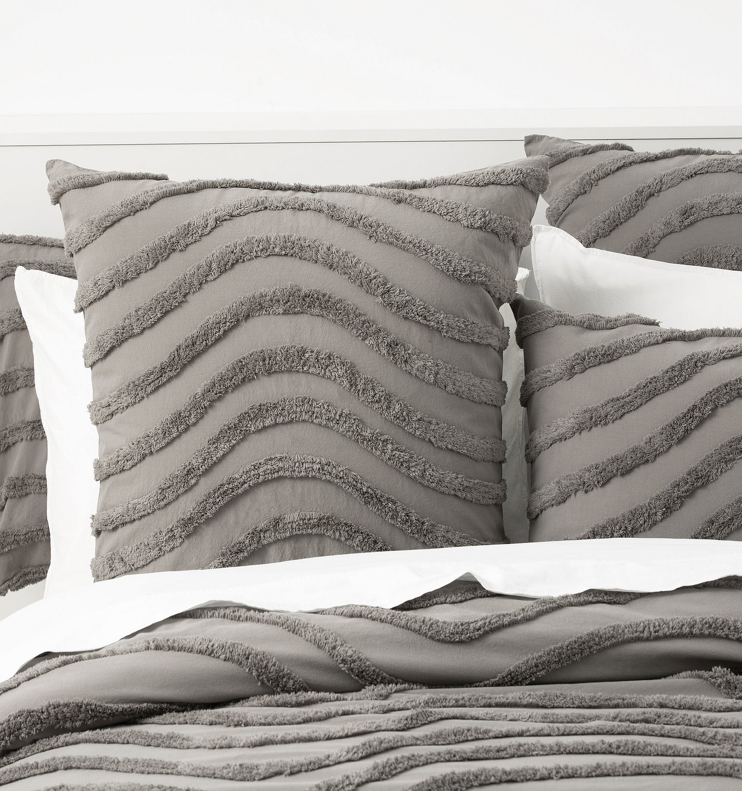 Chenille Wave 100% Cotton Quilt Cover Set - Tufted Vintage Washed