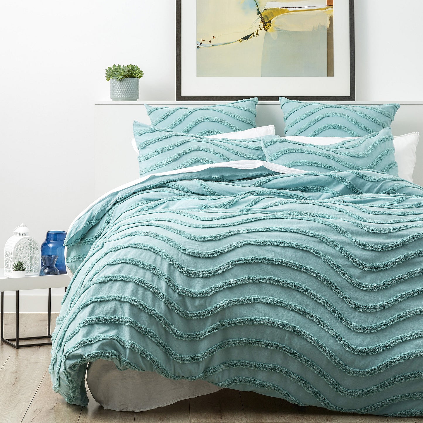 Chenille Wave 100% Cotton Quilt Cover Set - Tufted Vintage Washed