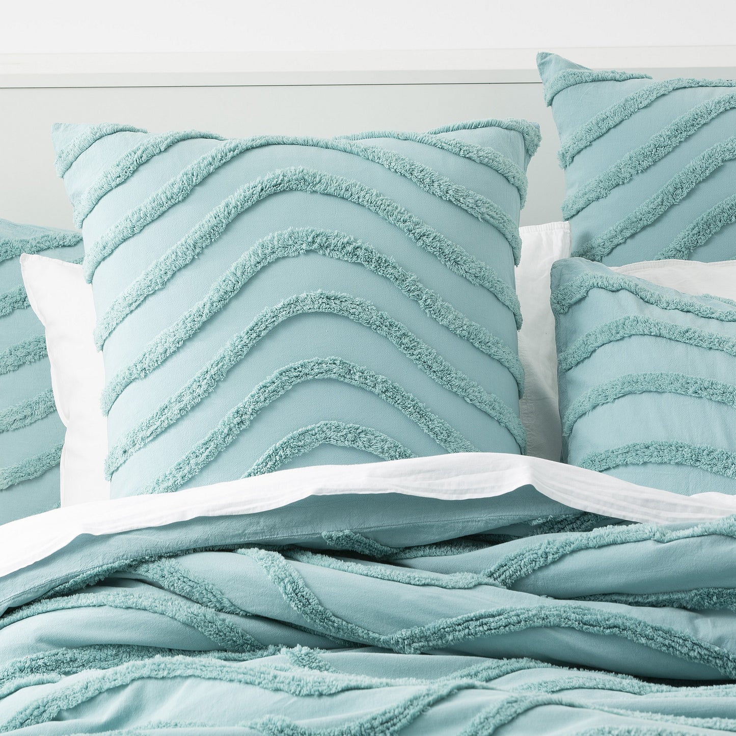 Chenille Wave 100% Cotton Quilt Cover Set - Tufted Vintage Washed