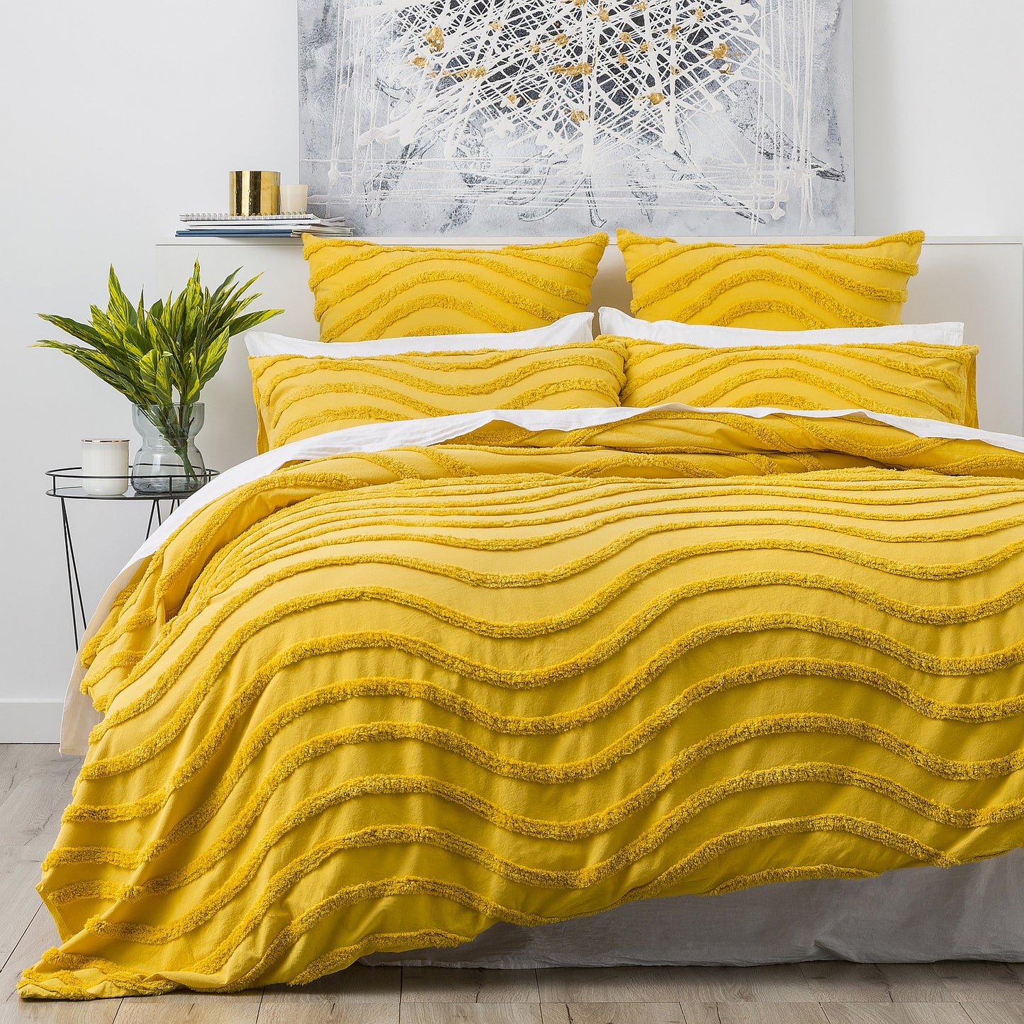 Chenille Wave 100% Cotton Quilt Cover Set - Tufted Vintage Washed