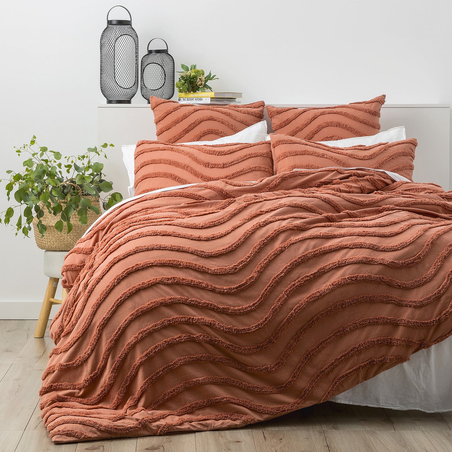 Chenille Wave 100% Cotton Quilt Cover Set - Tufted Vintage Washed