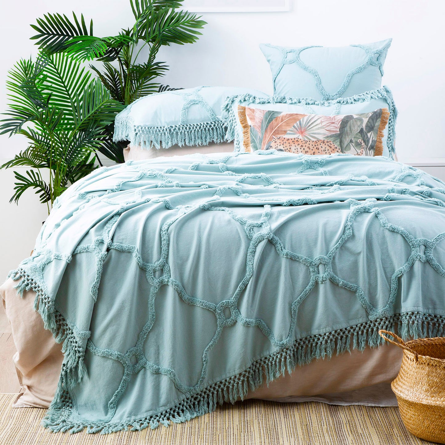 Park avenue 100% Cotton Chenille Vintage washed Tufted Bed Cover set
