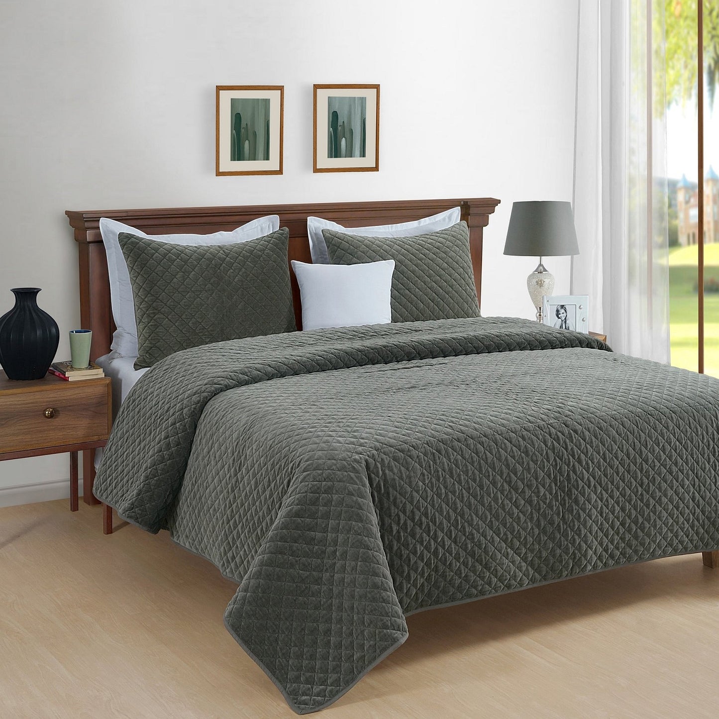 Amalia Cotton Velvet Comforter Set - Quilted