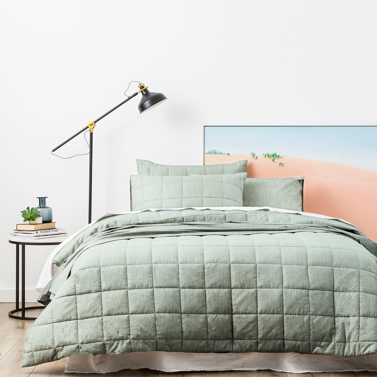 Chambray Quilted Quilt Cover Set - Paradis Washed