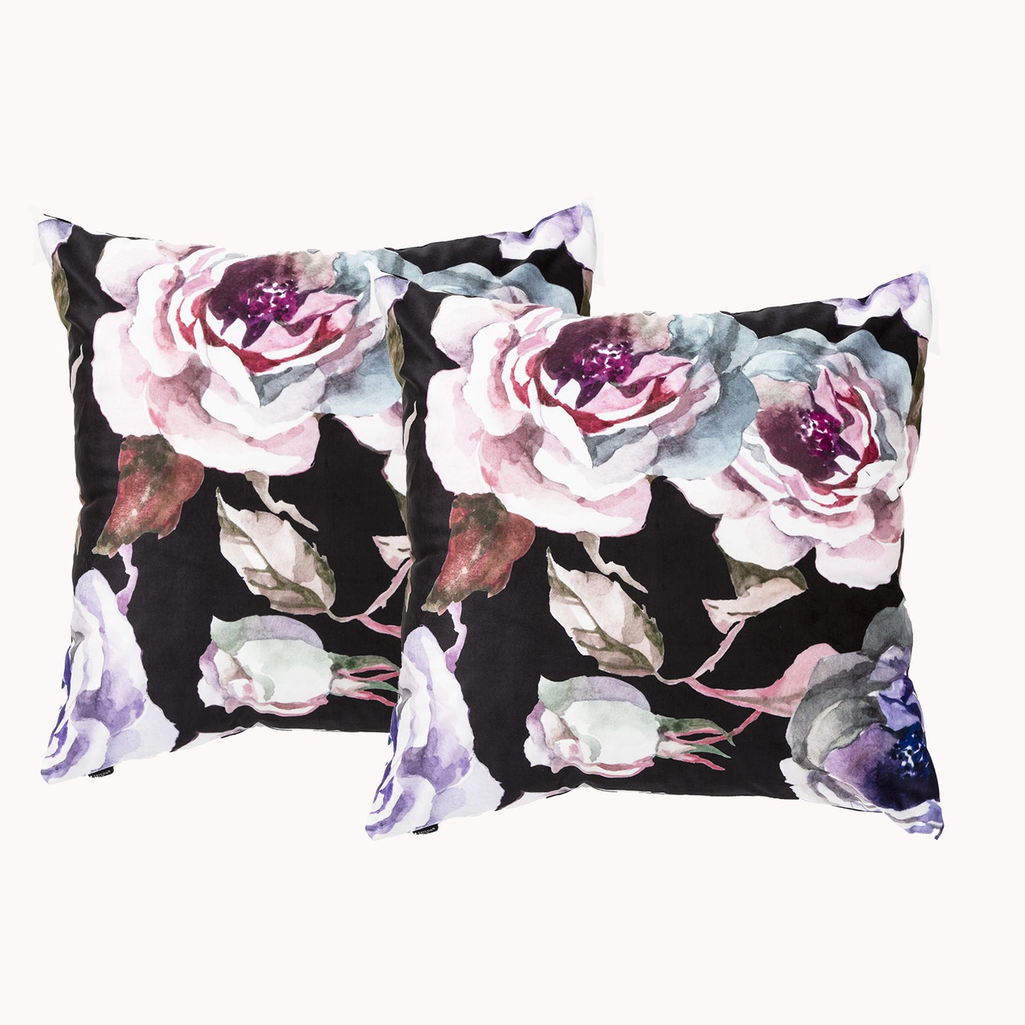Twin Pack Velvet Printed Cushions - Filled