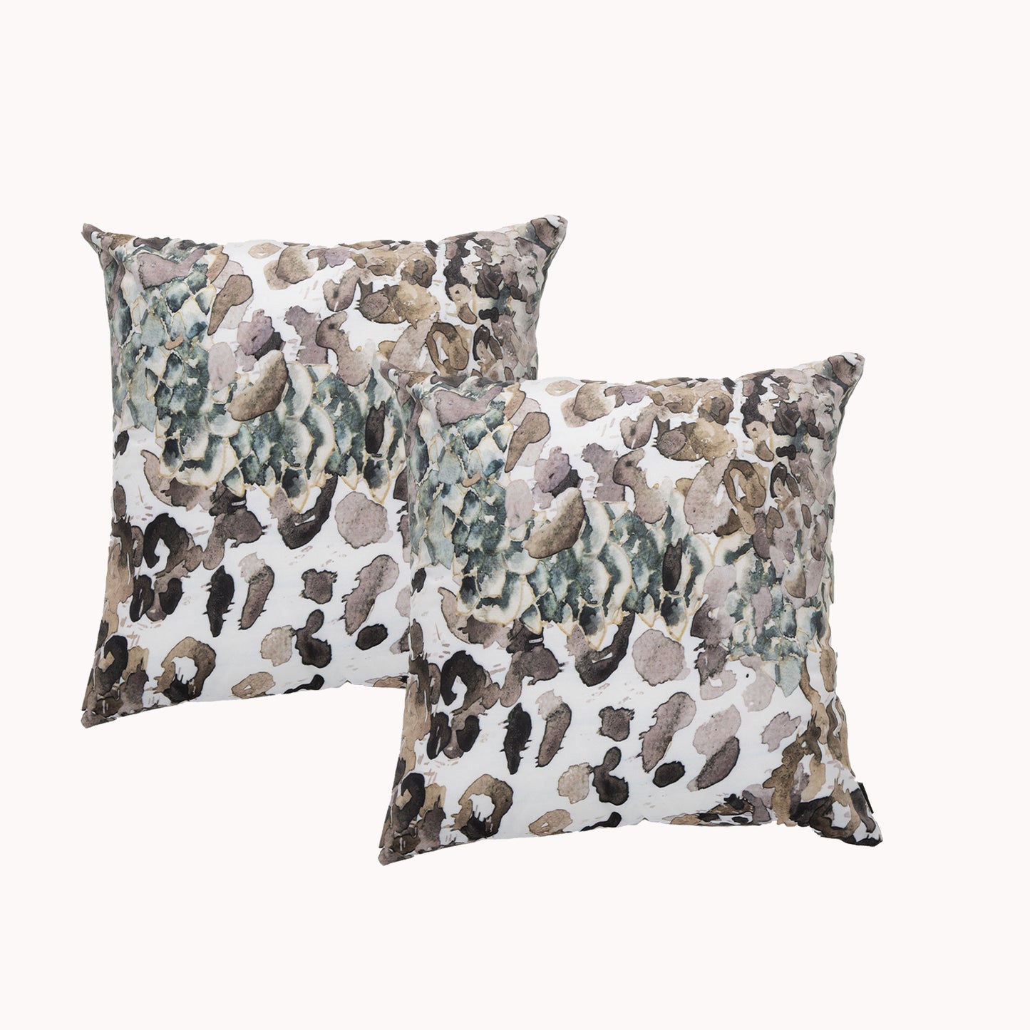 Twin Pack Velvet Printed Cushions - Filled