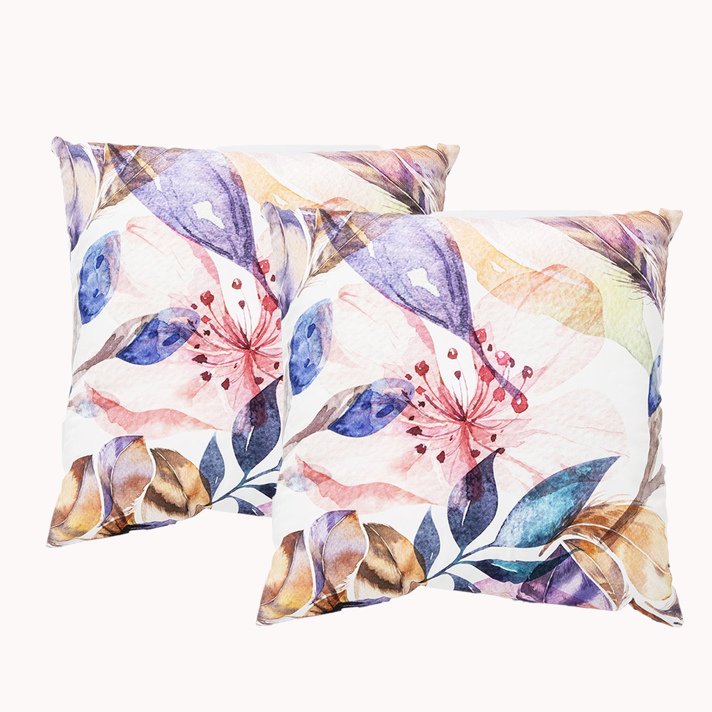 Twin Pack Velvet Printed Cushions - Filled