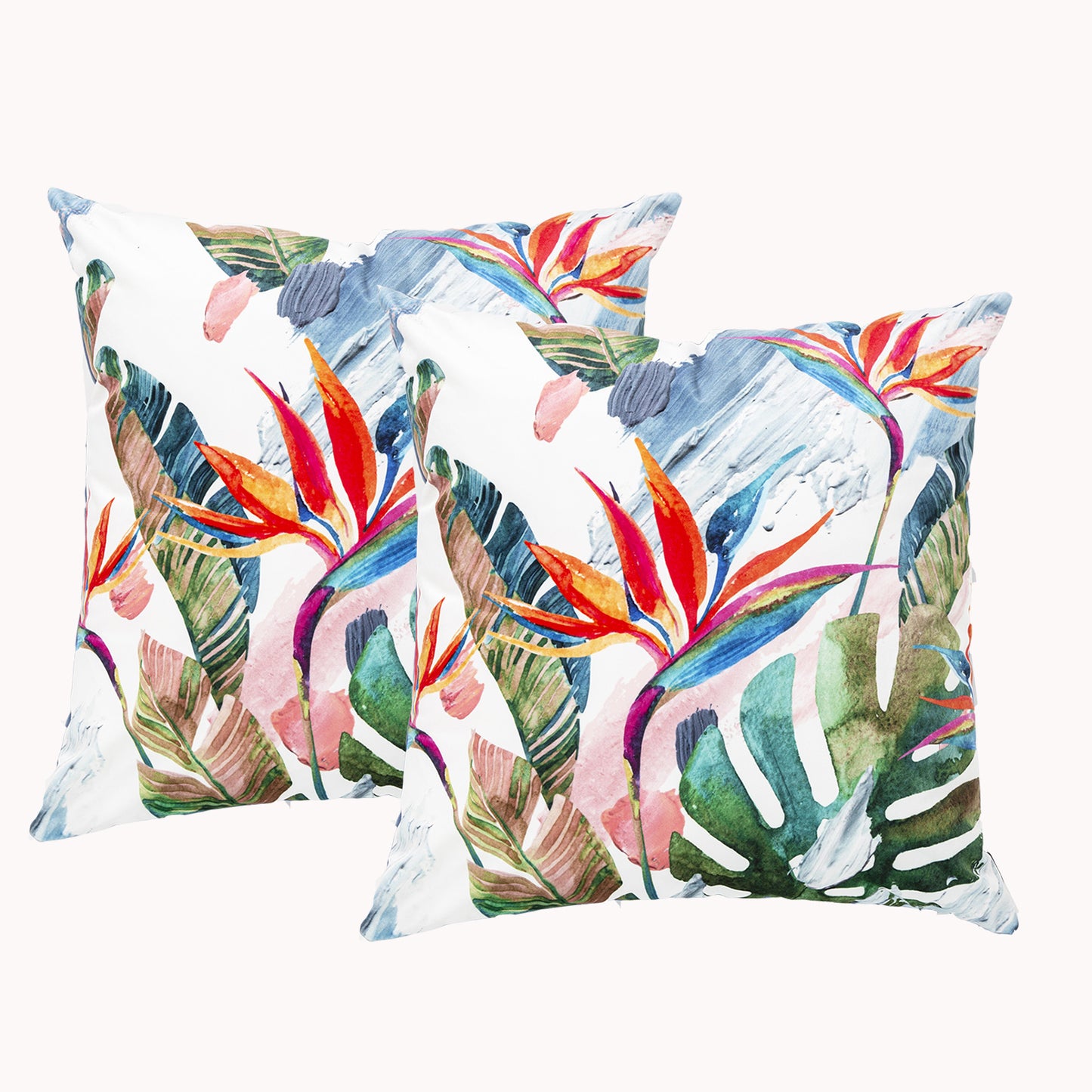 Twin Pack Velvet Printed Cushions - Filled