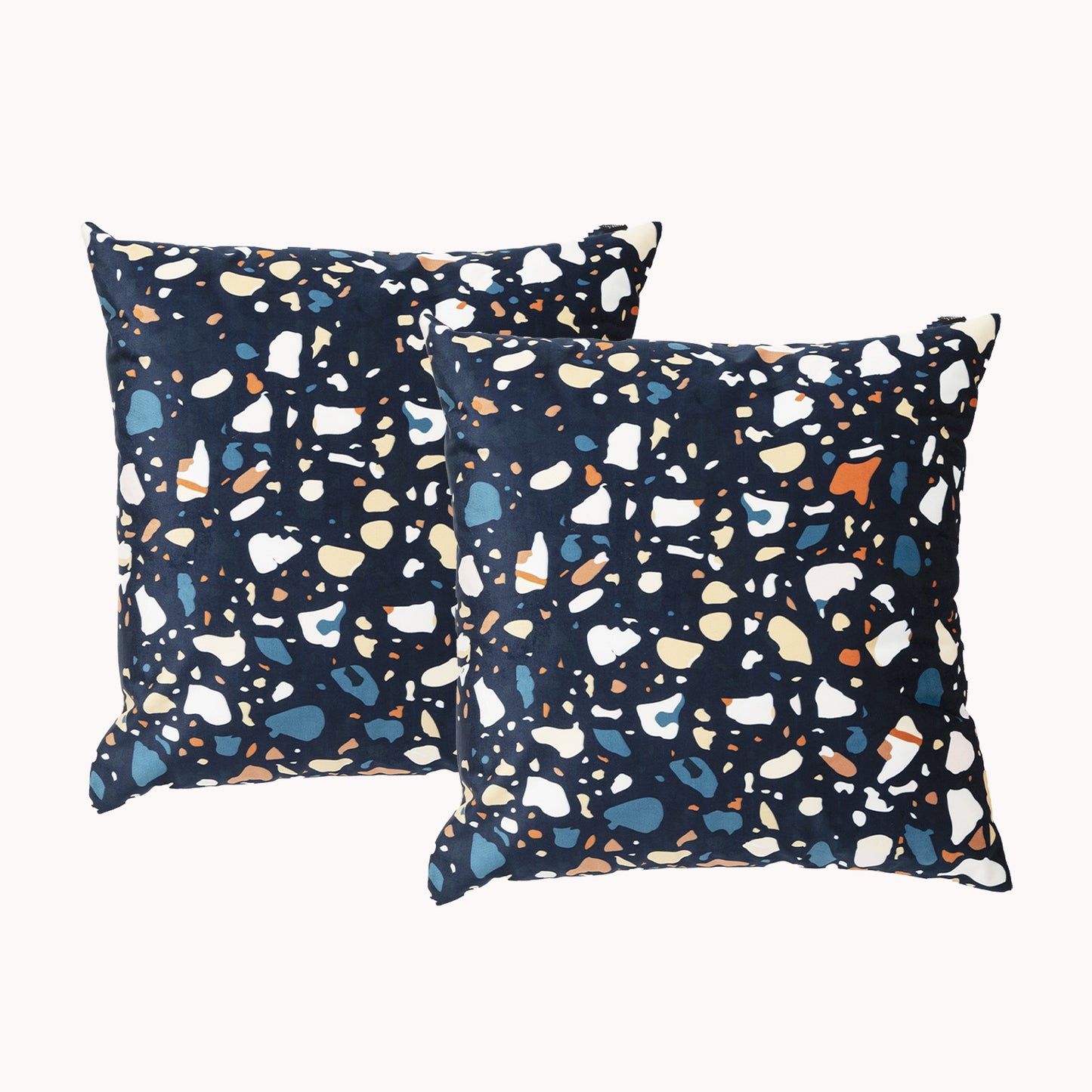 Twin Pack Velvet Printed Cushions - Filled