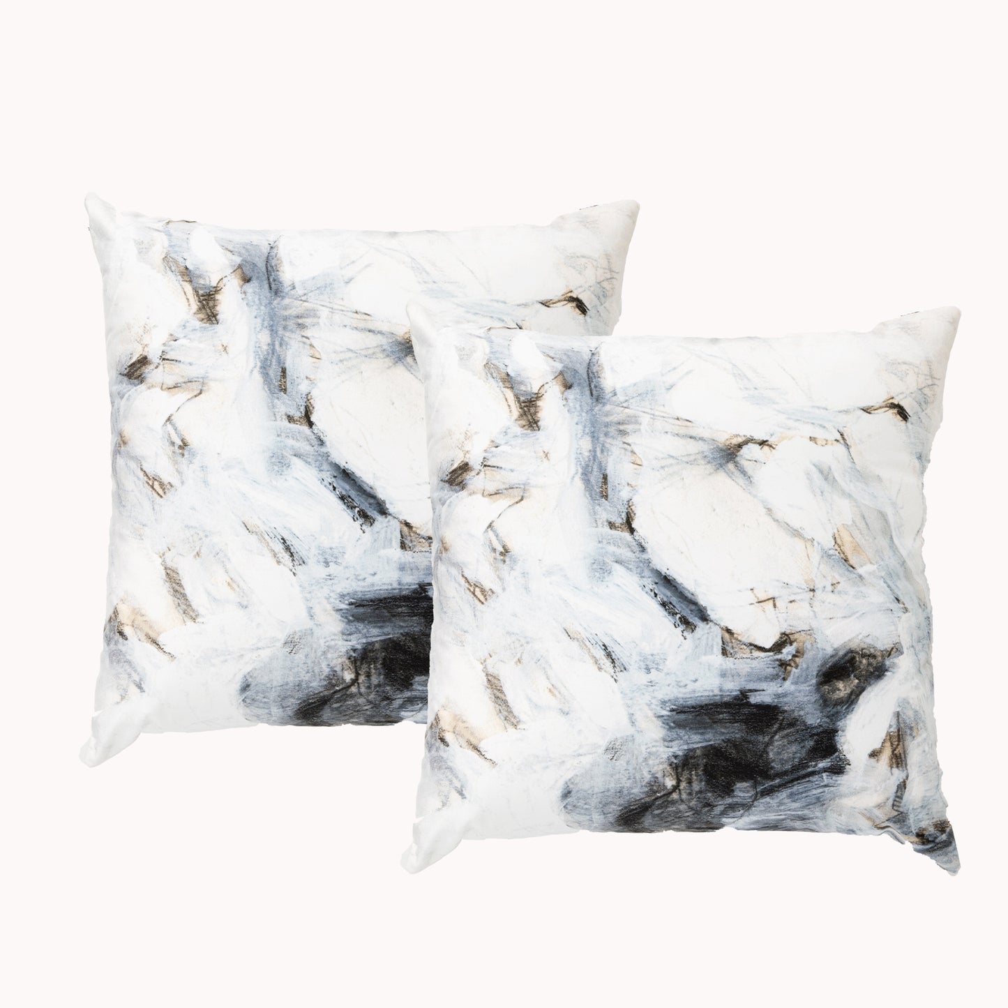 Twin Pack Velvet Printed Cushions - Filled