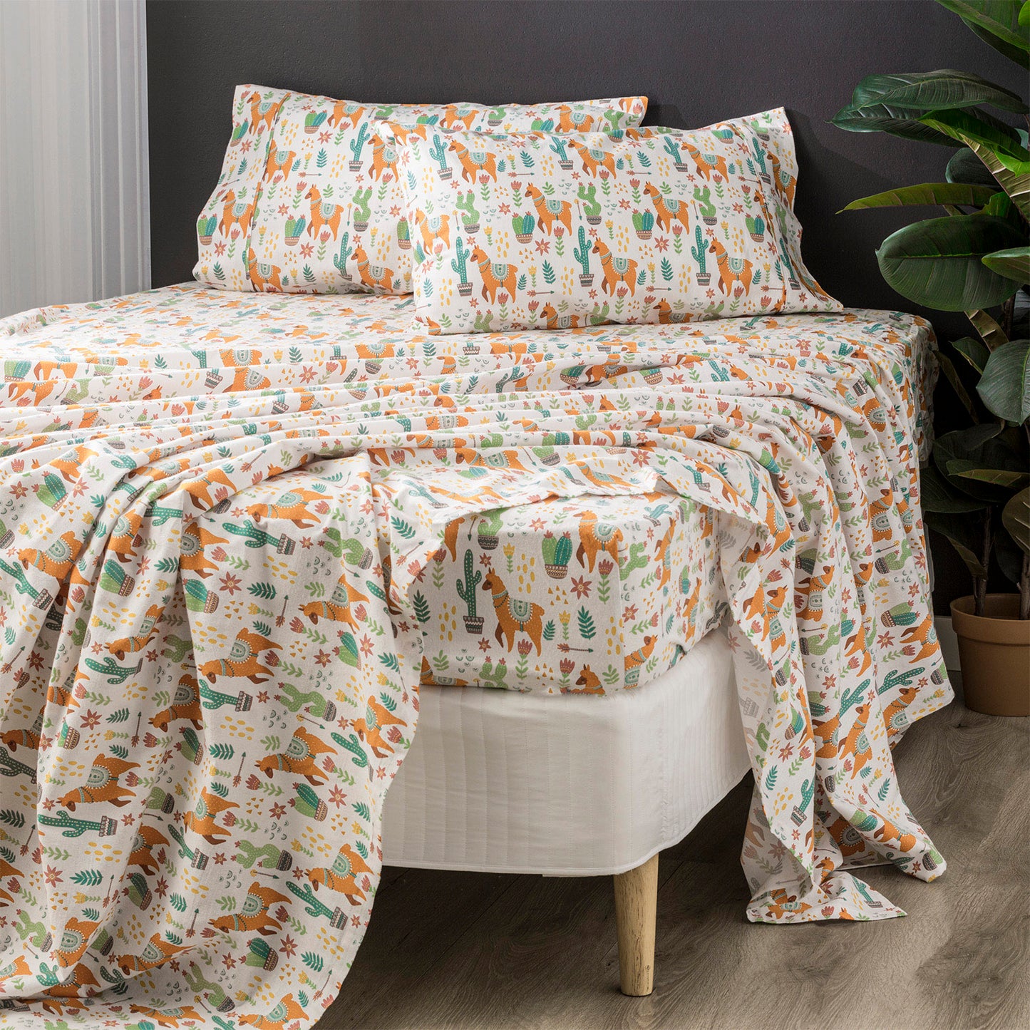 Flannelette Printed Sheet Sets Alpaca - 175 GSM Egyptian Cotton