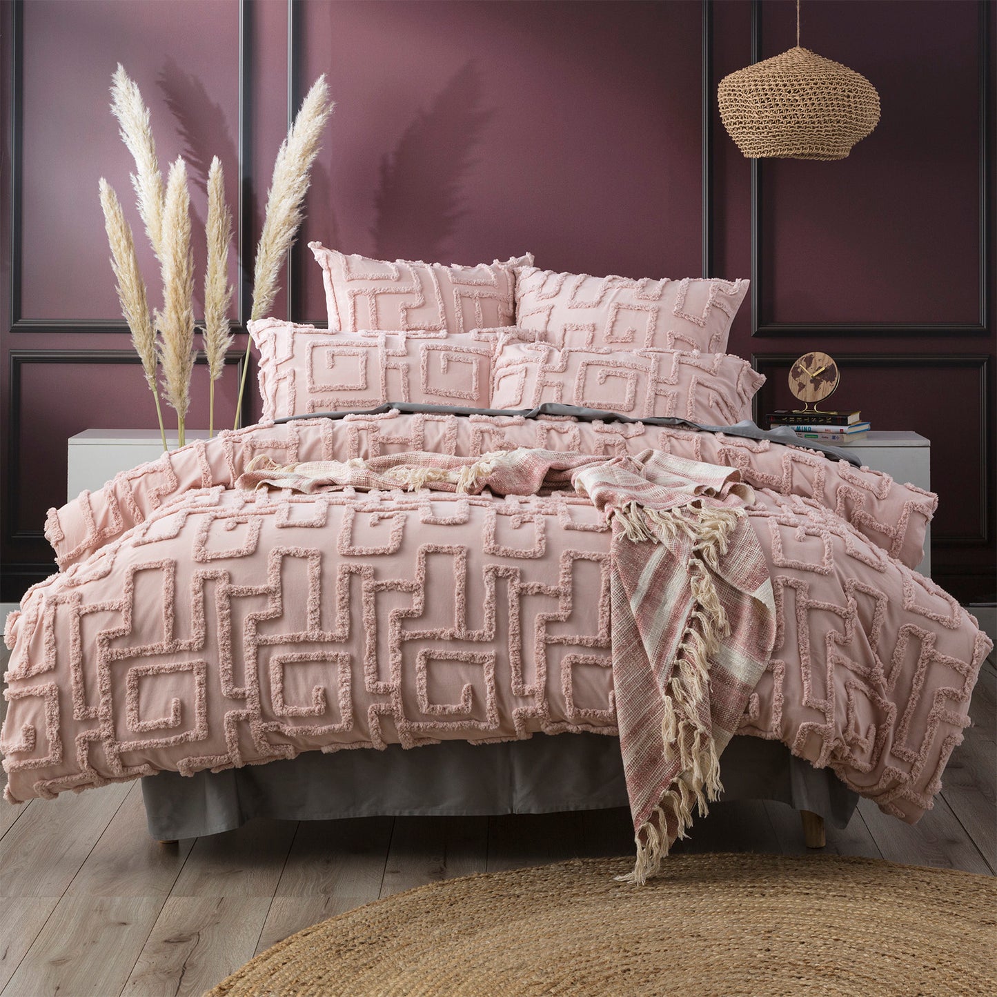 Riley Chenille Cotton Euro Pillow Case - Tufted - Vintage Washed