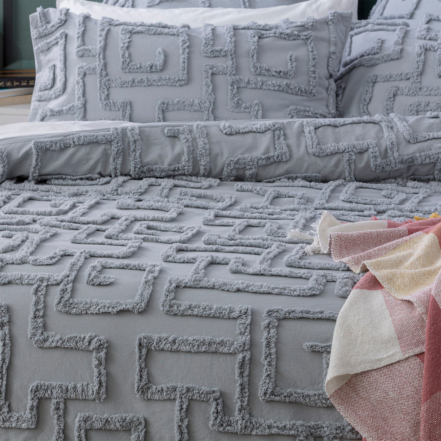 Riley Chenille Cotton Euro Pillow Case - Tufted - Vintage Washed