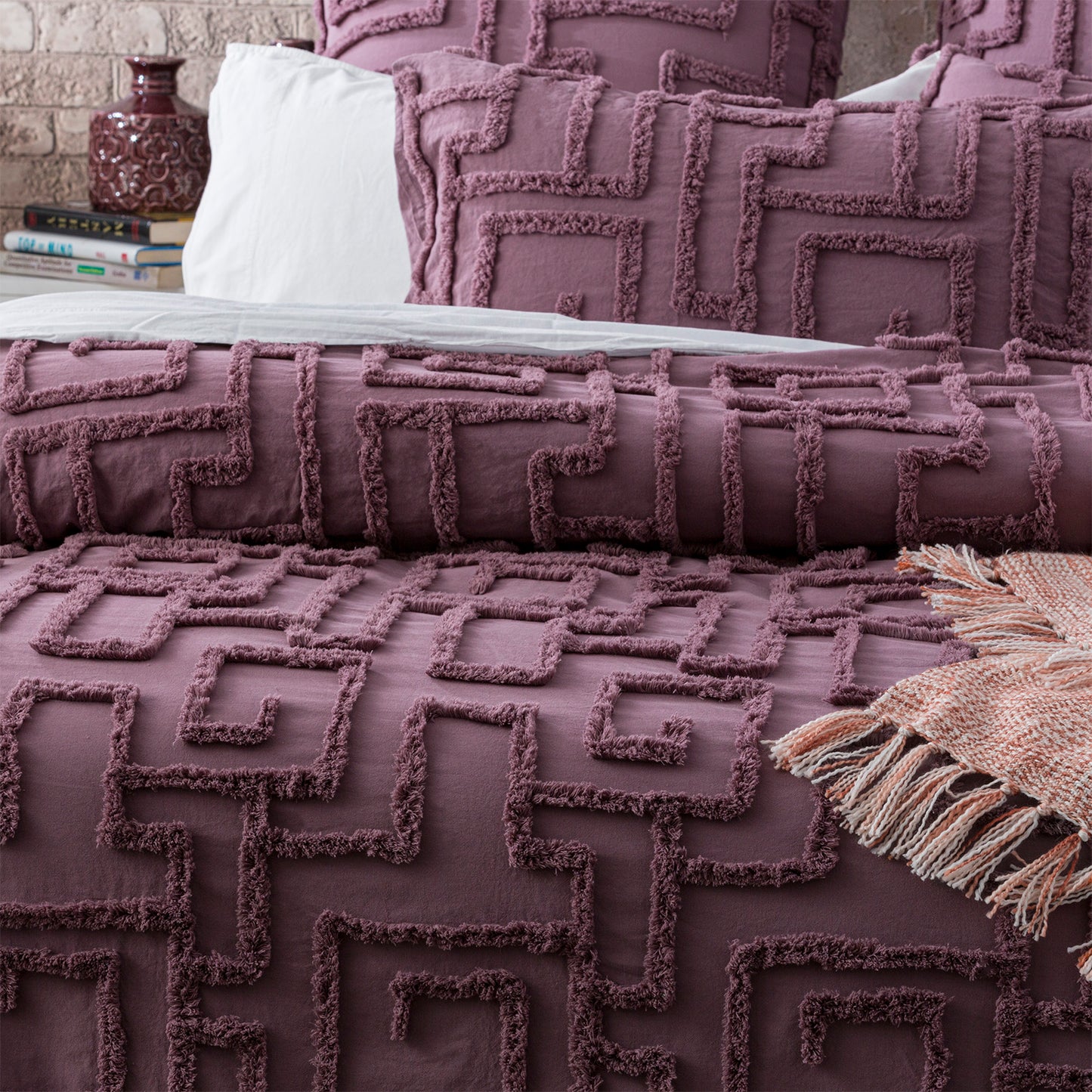 Chenille Tufted Quilt Cover Set - Vintage Washed Cotton - Riley