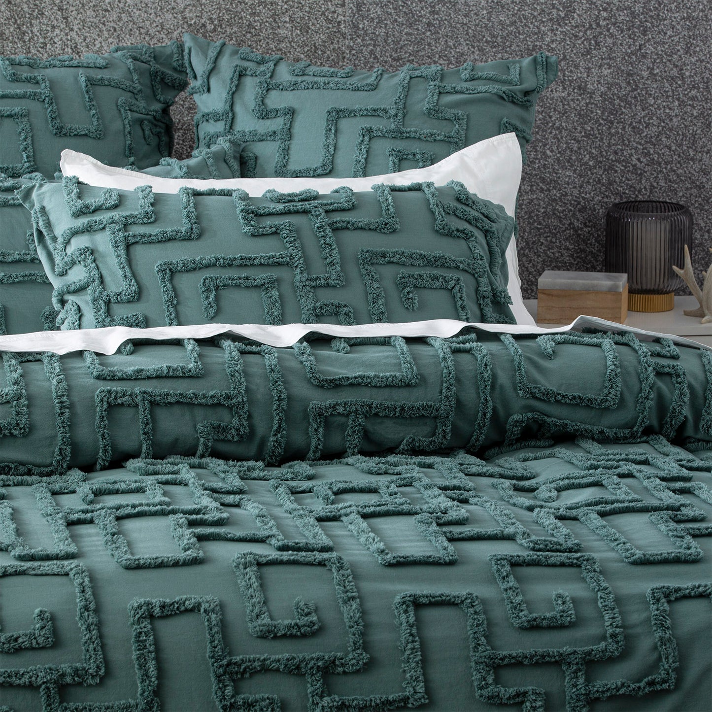 Chenille Tufted Quilt Cover Set - Vintage Washed Cotton - Riley