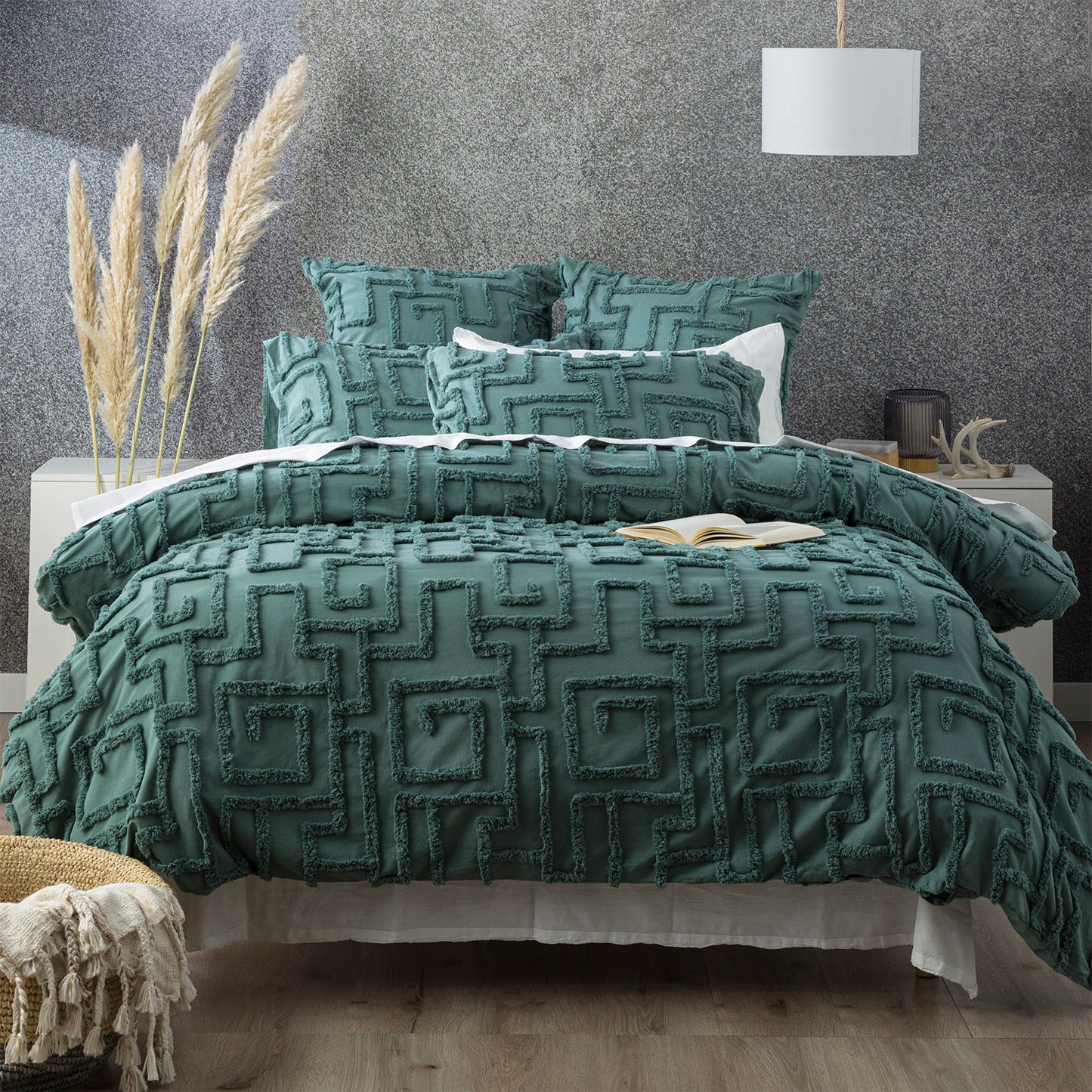 Riley Chenille Cotton Euro Pillow Case - Tufted - Vintage Washed