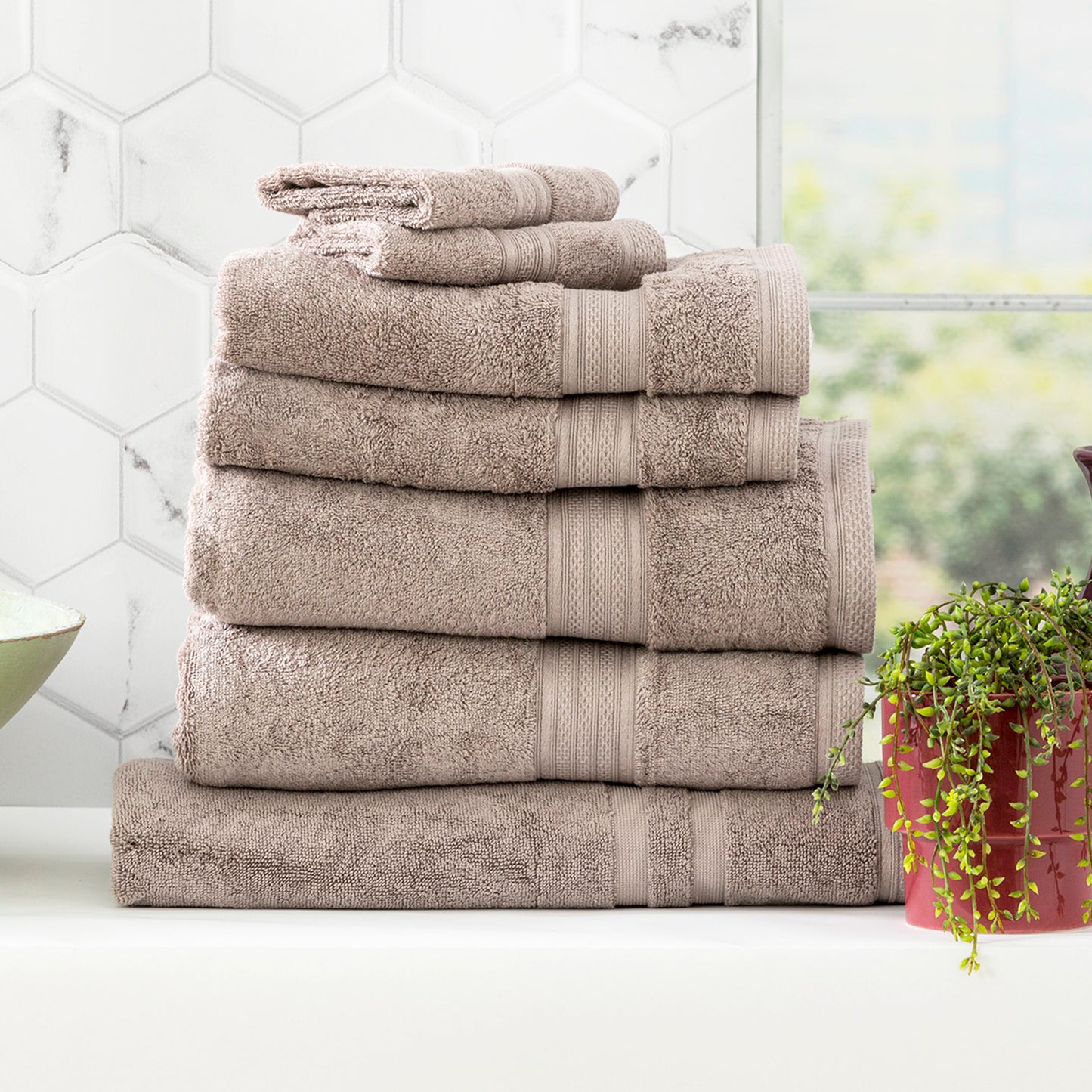 7 Piece Stella Towel Set - 650 GSM Super Soft Bamboo Cotton