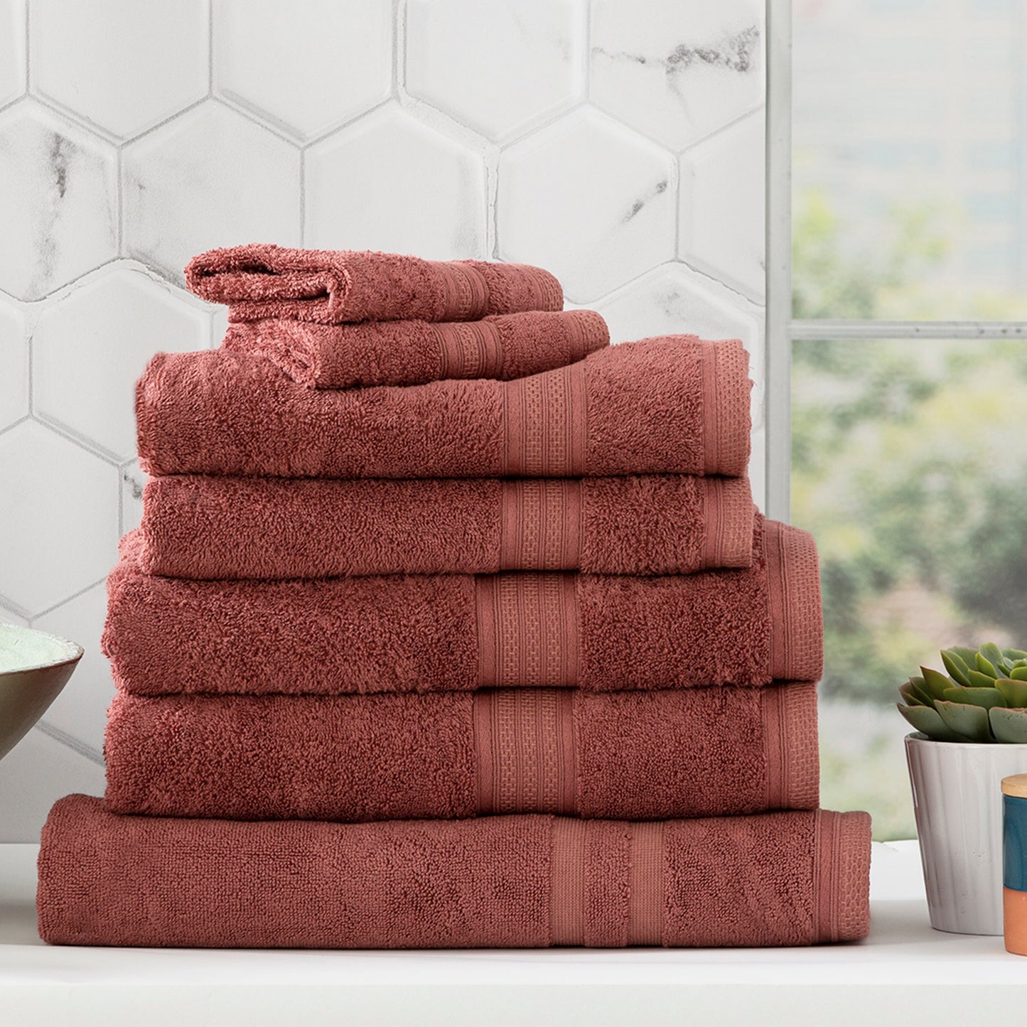 7 Piece Stella Towel Set - 650 GSM Super Soft Bamboo Cotton