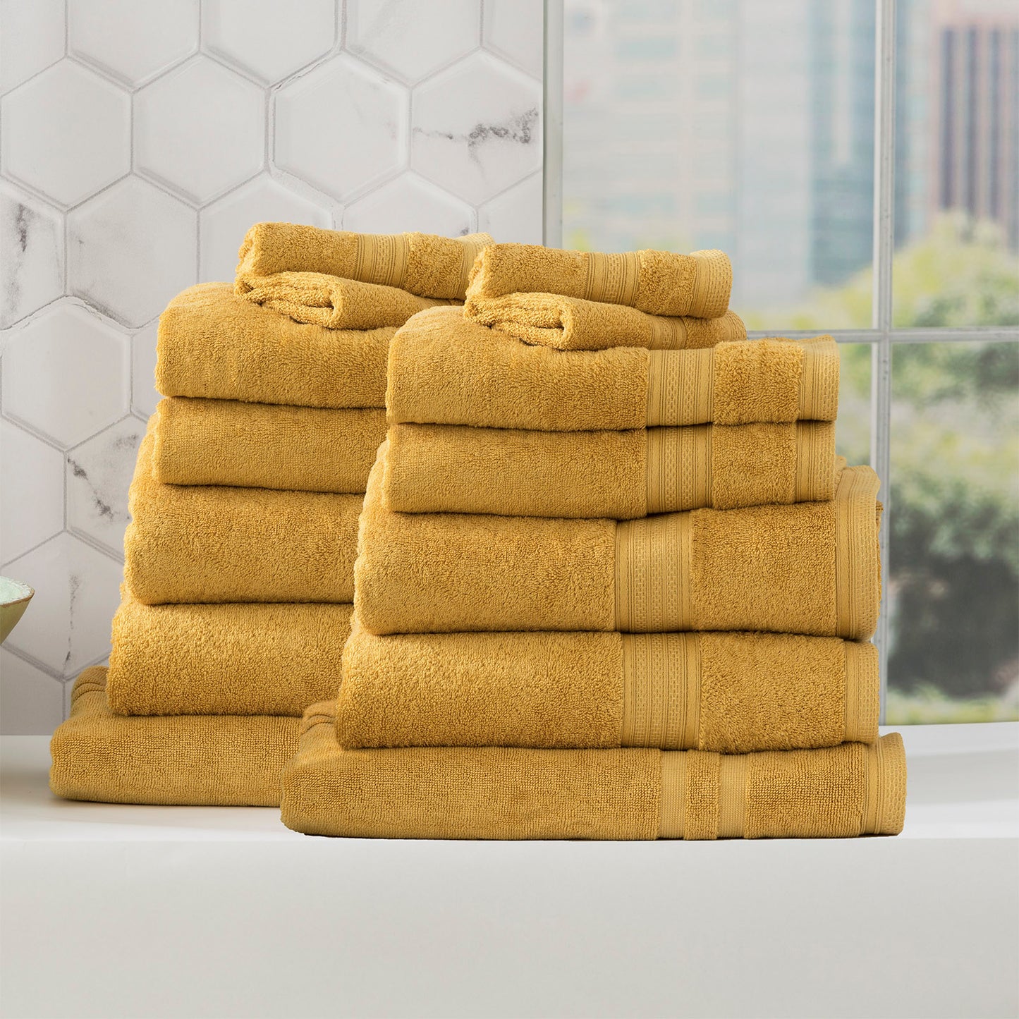 14 Piece Stella Towel Set - 650 GSM Super Soft Bamboo Cotton