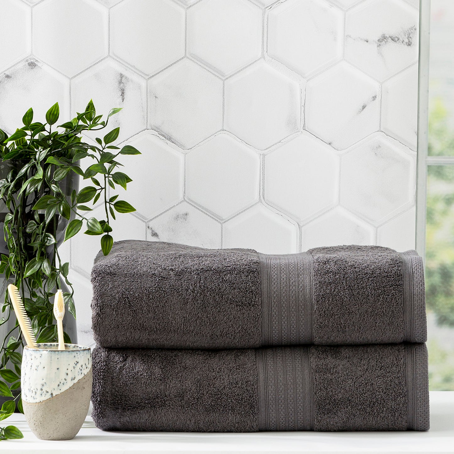2 Pack Stella Bath Sheets - 650 GSM Super Soft Bamboo Cotton