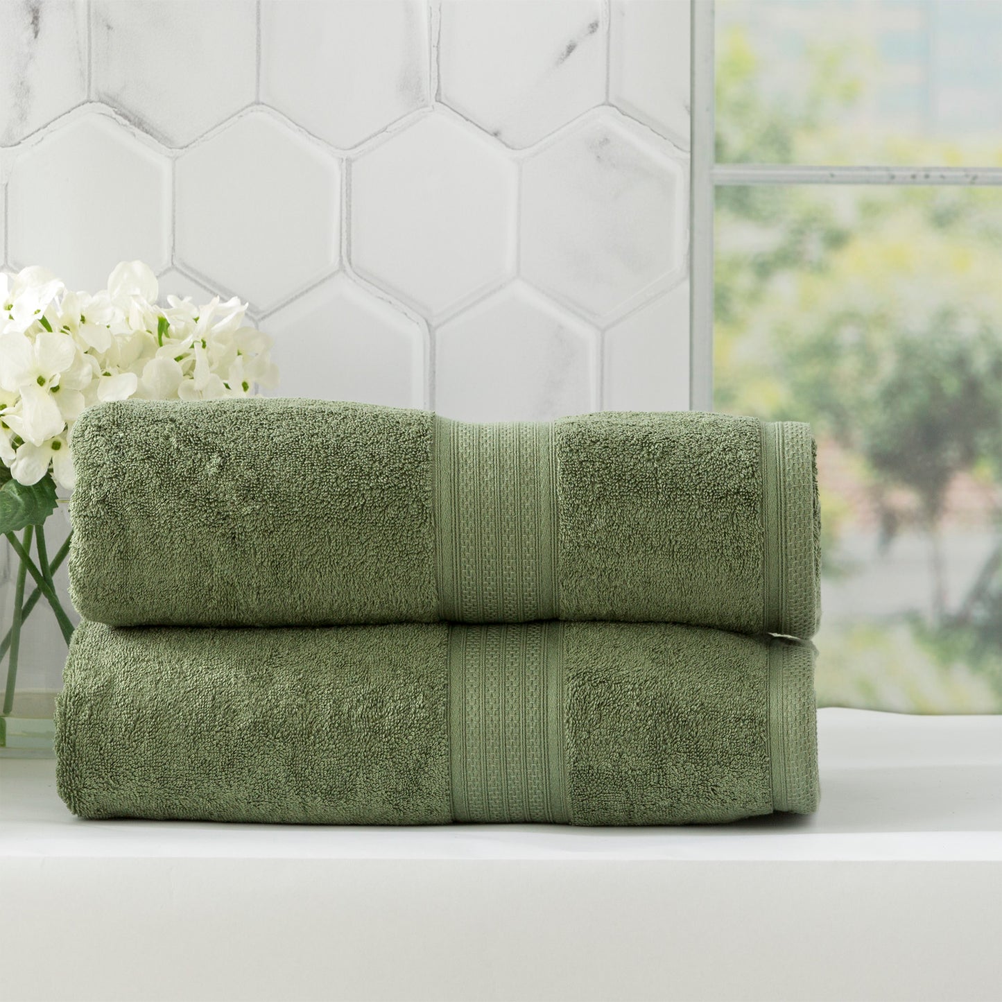2 Pack Stella Bath Sheets - 650 GSM Super Soft Bamboo Cotton