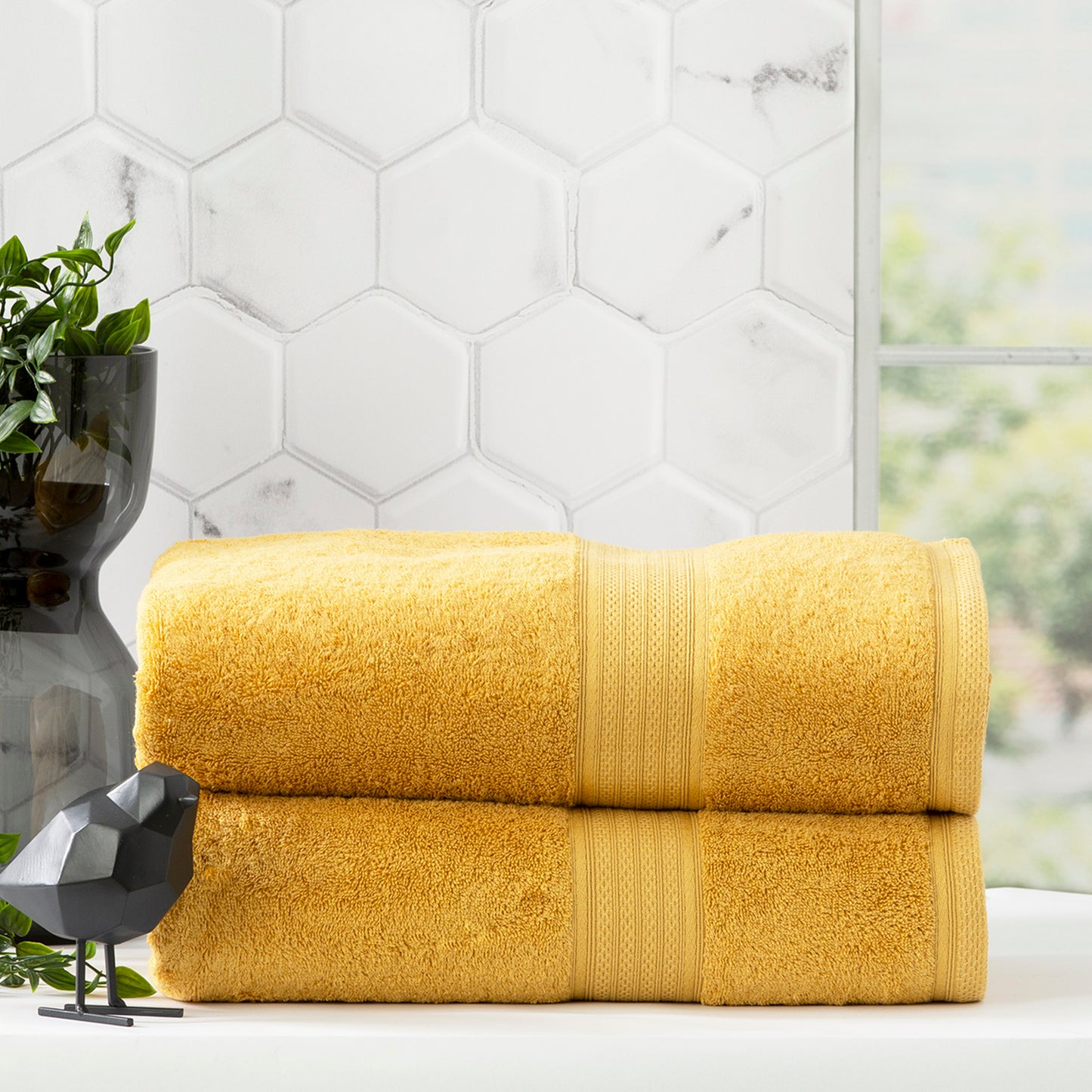 2 Pack Stella Bath Sheets - 650 GSM Super Soft Bamboo Cotton