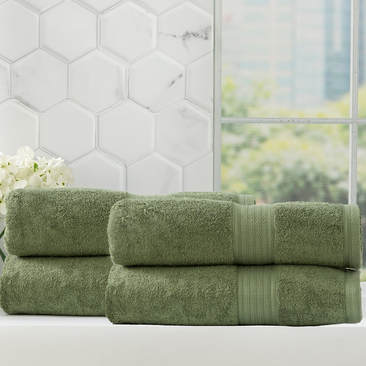 4 Pack Stella Bath Sheets - 650 GSM Super Soft Bamboo Cotton