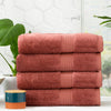 4 Pack Stella Bath Towels - 650 GSM Super Soft Bamboo Cotton Bath Towels