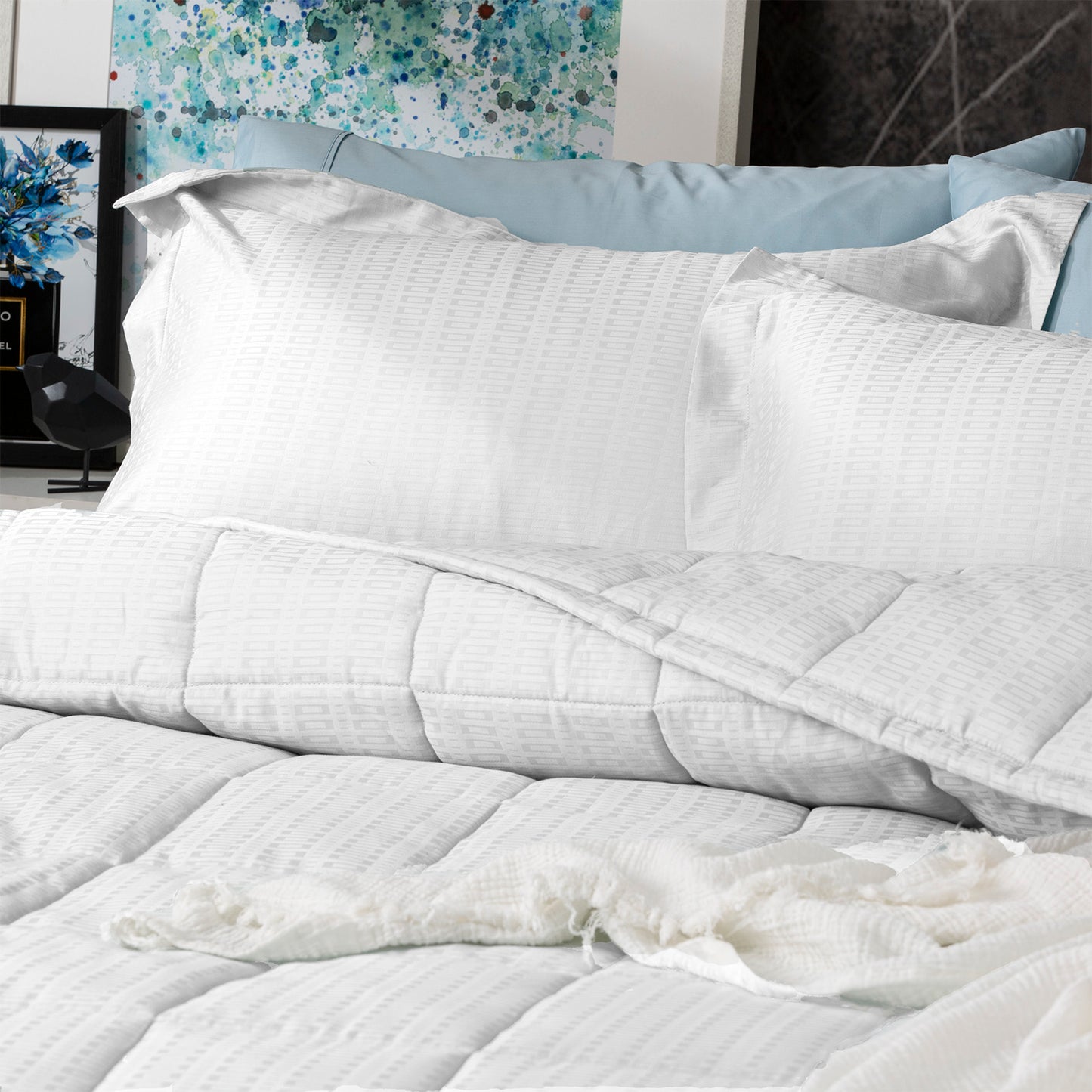 Jacquard Cotton Comforter Set - 500 Thread Count
