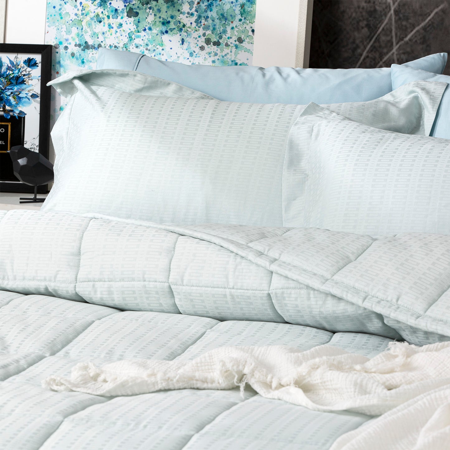 Jacquard Cotton Comforter Set - 500 Thread Count