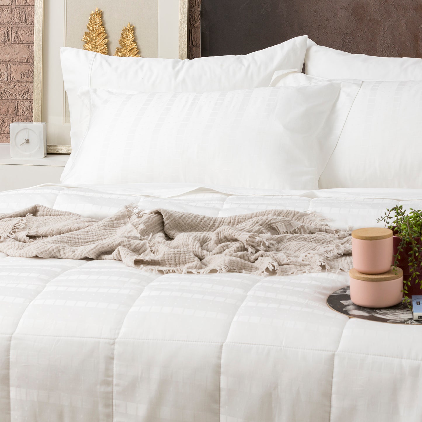 Jacquard Cotton Comforter Set - 500 Thread Count