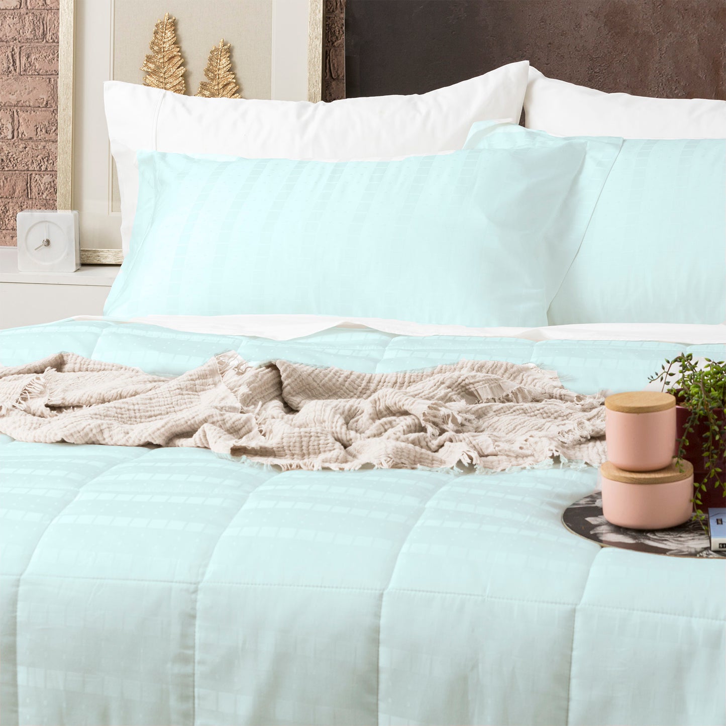 Jacquard Cotton Comforter Set - 500 Thread Count