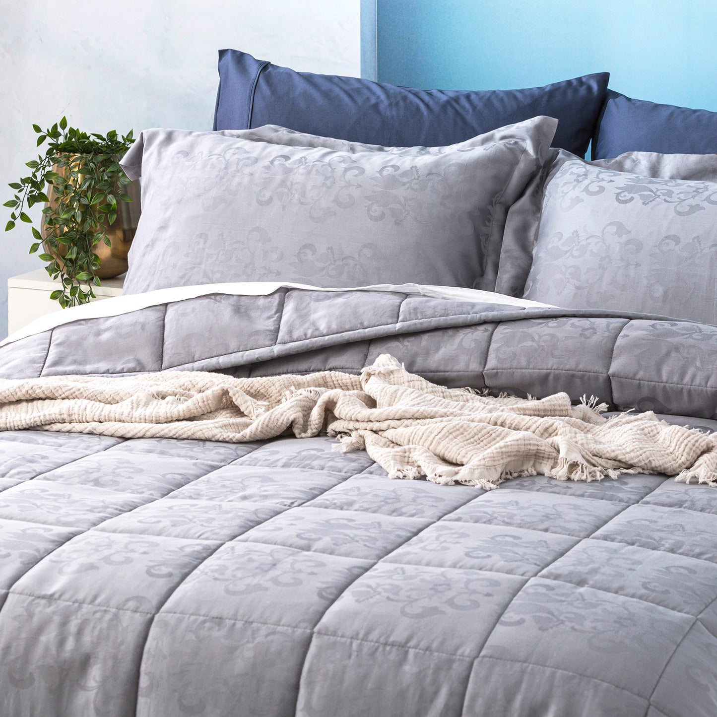 Jacquard Cotton Comforter Set - 500 Thread Count