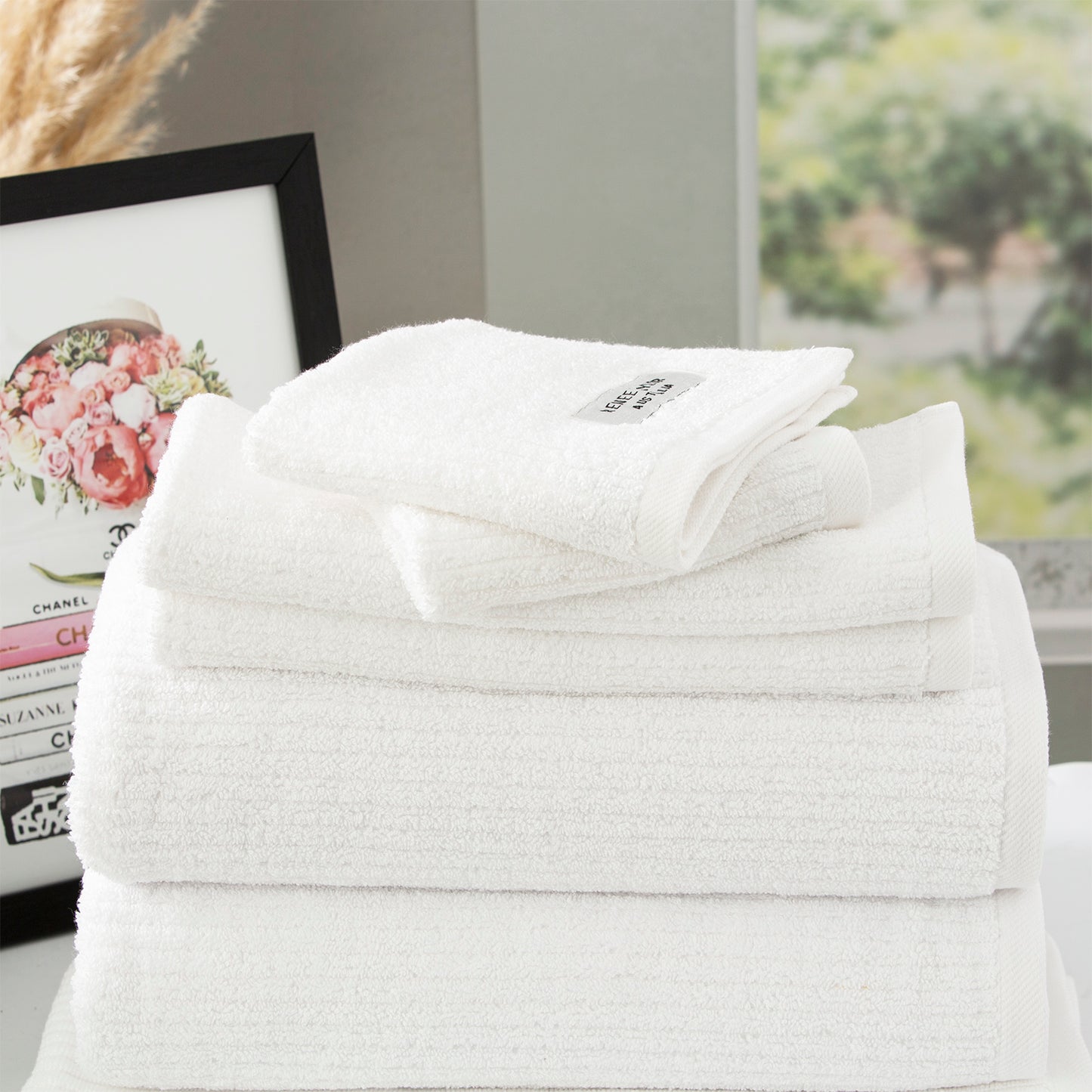 5 Piece Cobblestone Towel Set - 650 GSM Ribbed Cotton