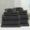 14 Piece Cobblestone Towel Set - 650 GSM Ribbed Cotton