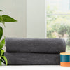 2 Pack Cobblestone Bath Sheets - 650 GSM Ribbed Cotton