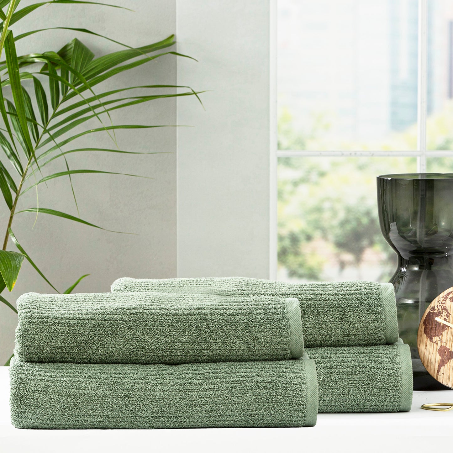 4 Pack Cobblestone Bath Sheets - 650 GSM Ribbed Cotton