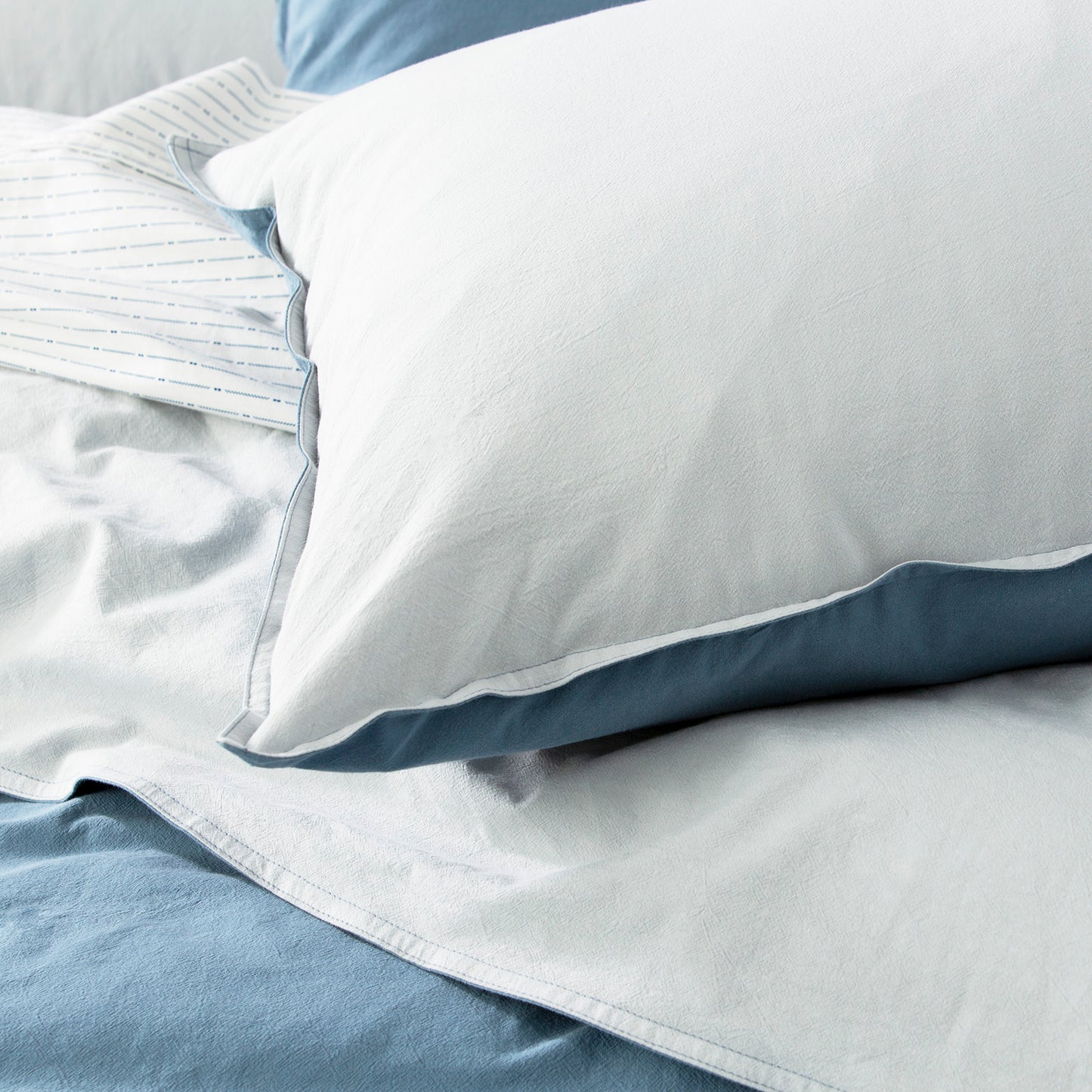 Essentials Reversible Quilt Cover Set - Vintage Stone Washed