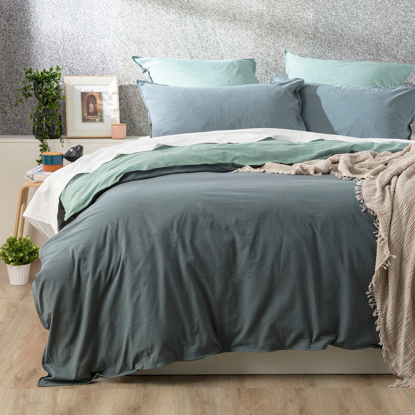 Essentials Reversible Euro Pillow Case - Vintage Stone Washed