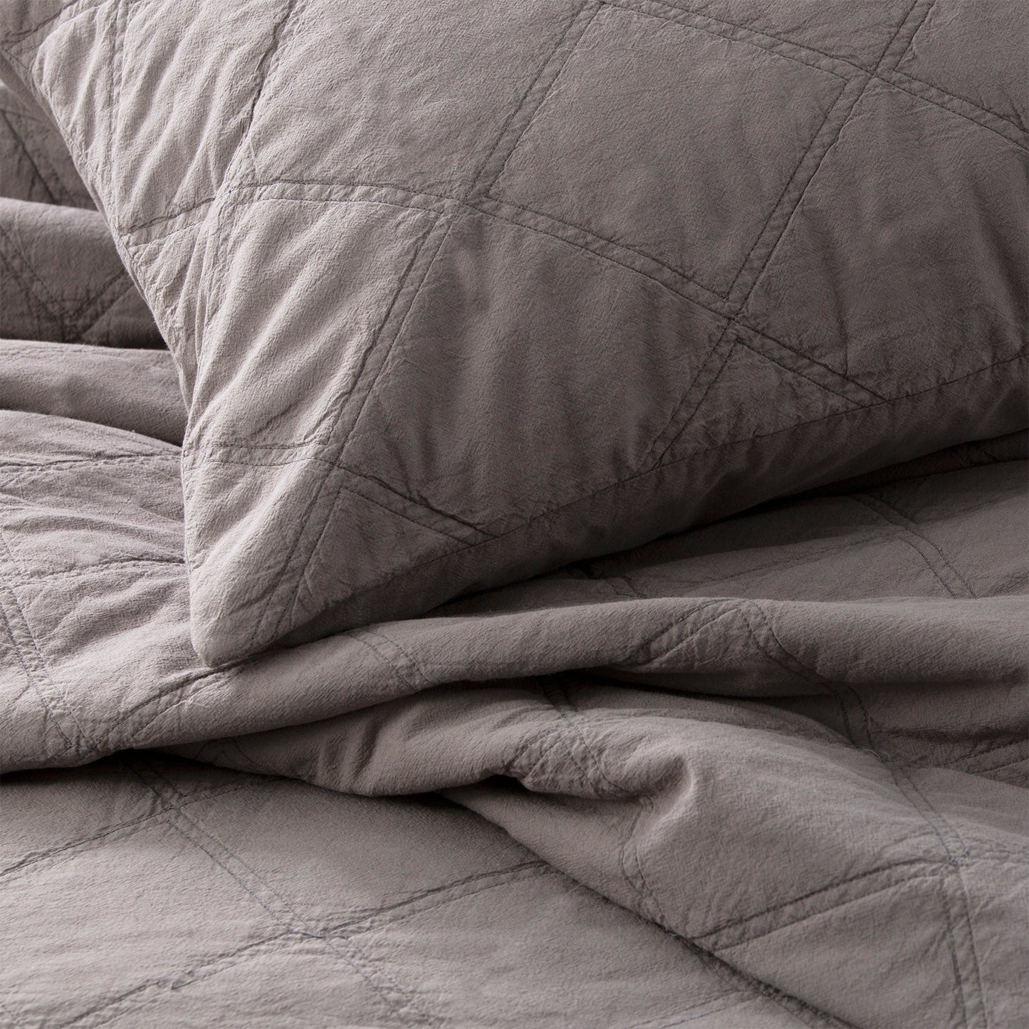 Attwood Cotton Coverlet Set Single/Double - Vintage Stone Washed - Quilted