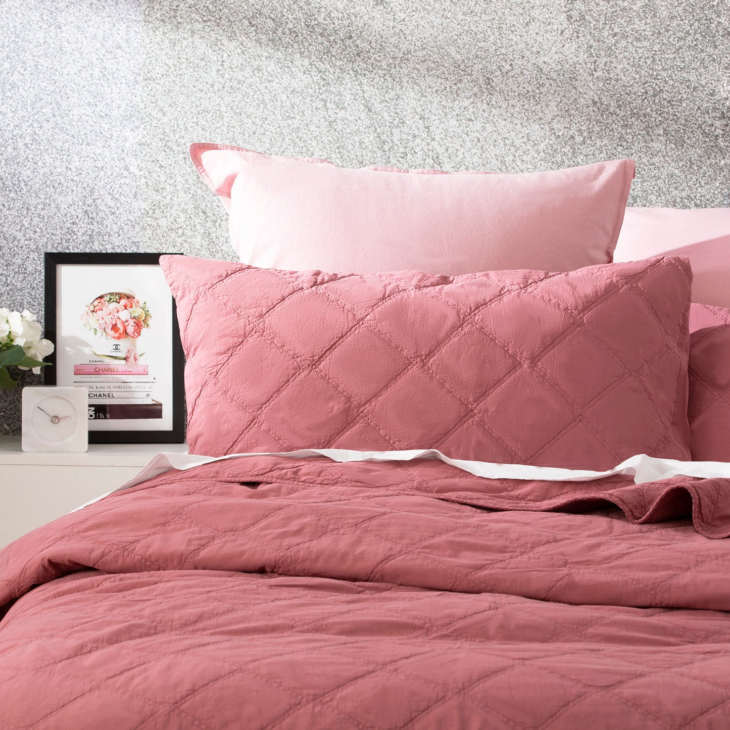 Attwood Cotton Coverlet Set Single/Double - Vintage Stone Washed - Quilted