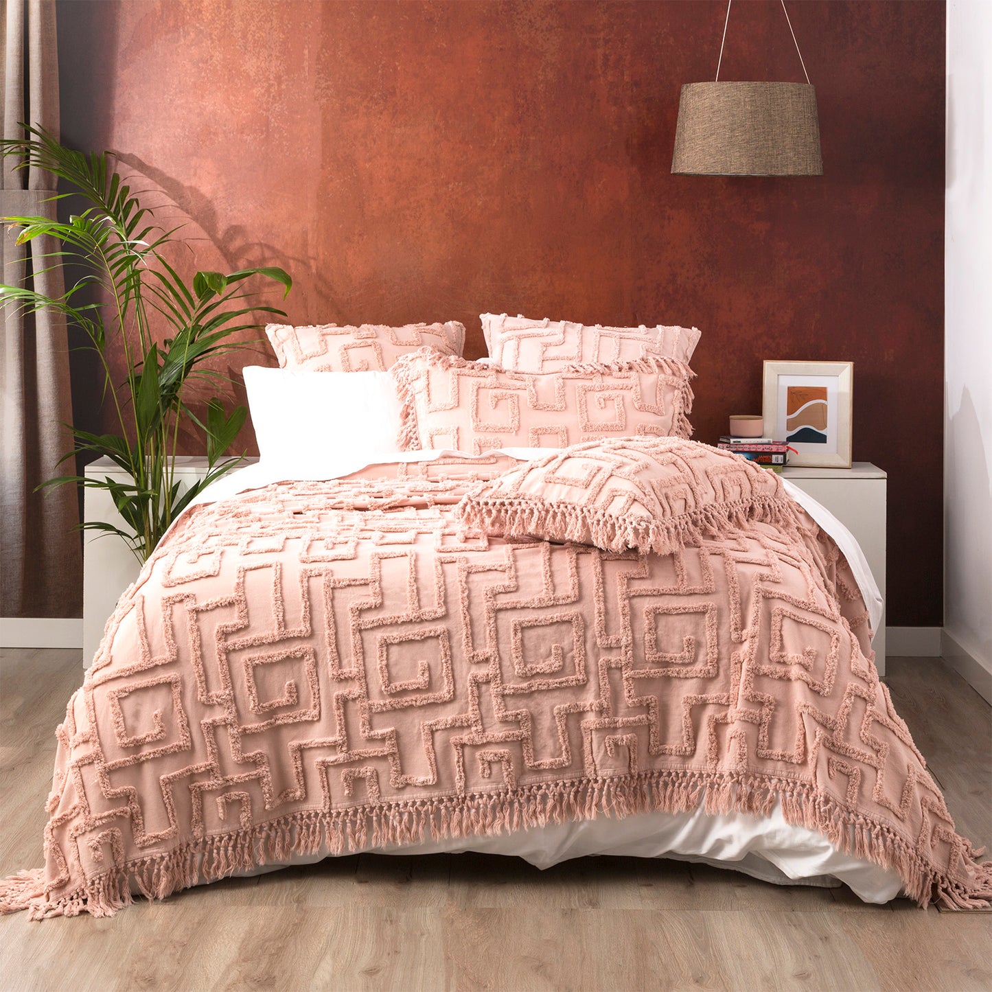 Renee Taylor Riley 100% Cotton Vintage Washed Tufted Bed Cover Set
