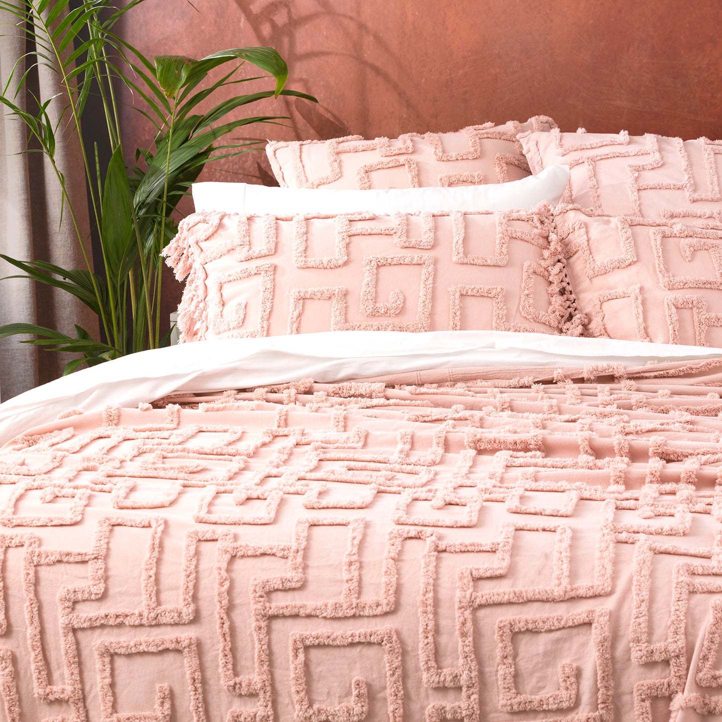 Renee Taylor Riley 100% Cotton Vintage Washed Tufted Bed Cover Set