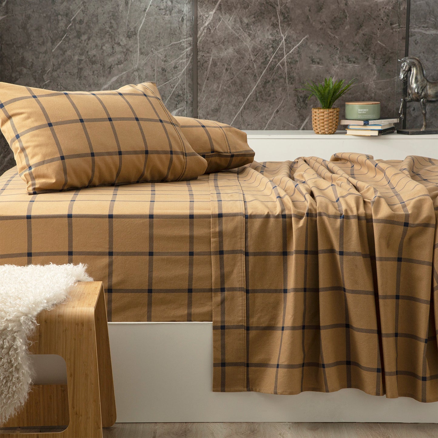 175 GSM Flannelette Sheet Set - Egyptian Cotton