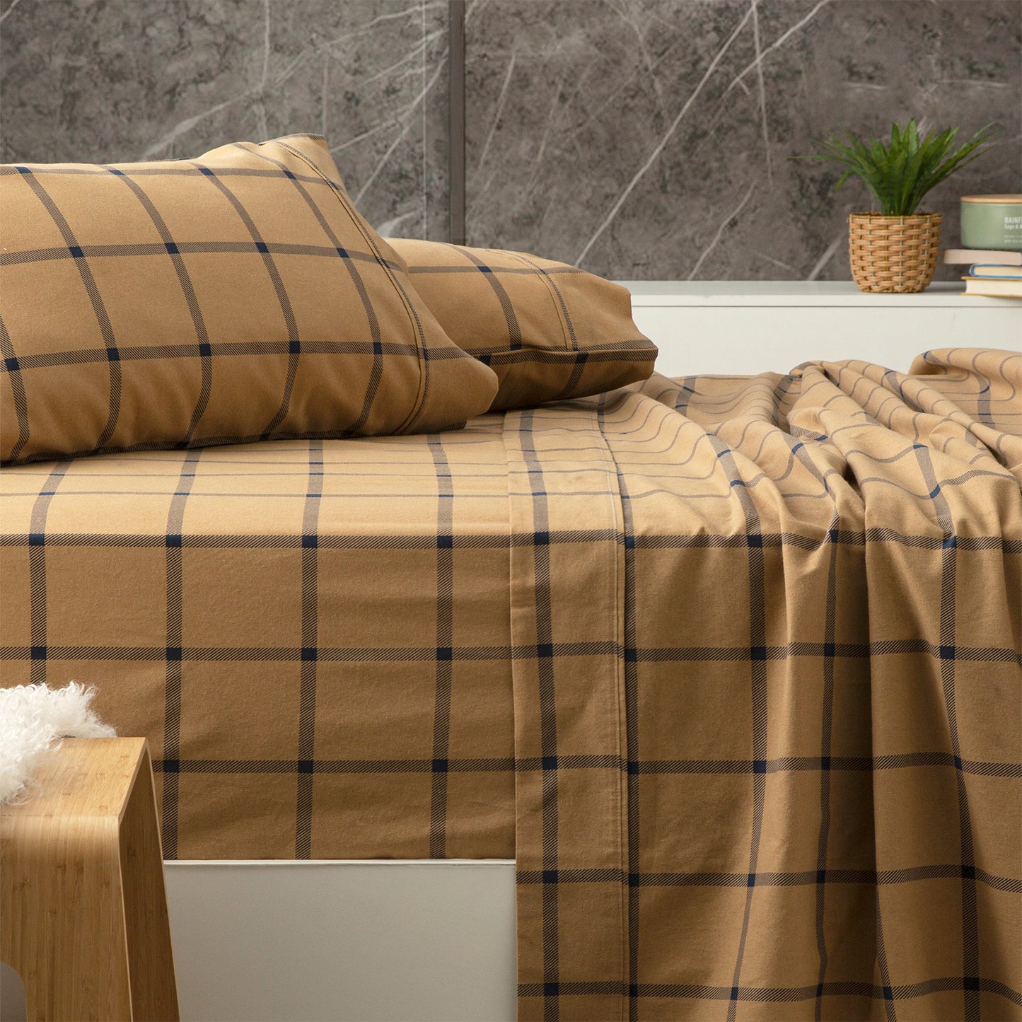 175 GSM Flannelette Sheet Set - Egyptian Cotton
