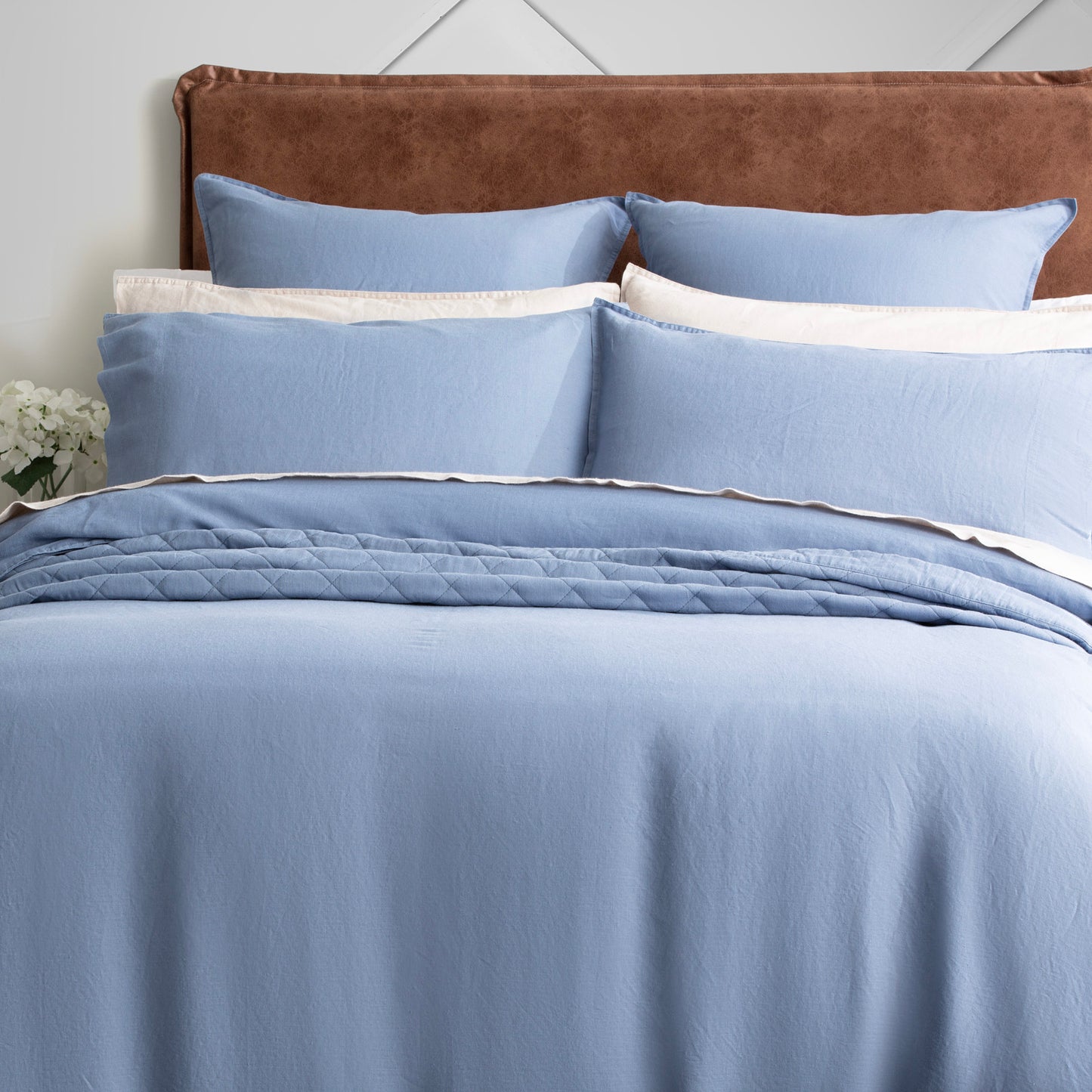 Cavallo 100% French Linen Quilt Cover Set - Stone Washed