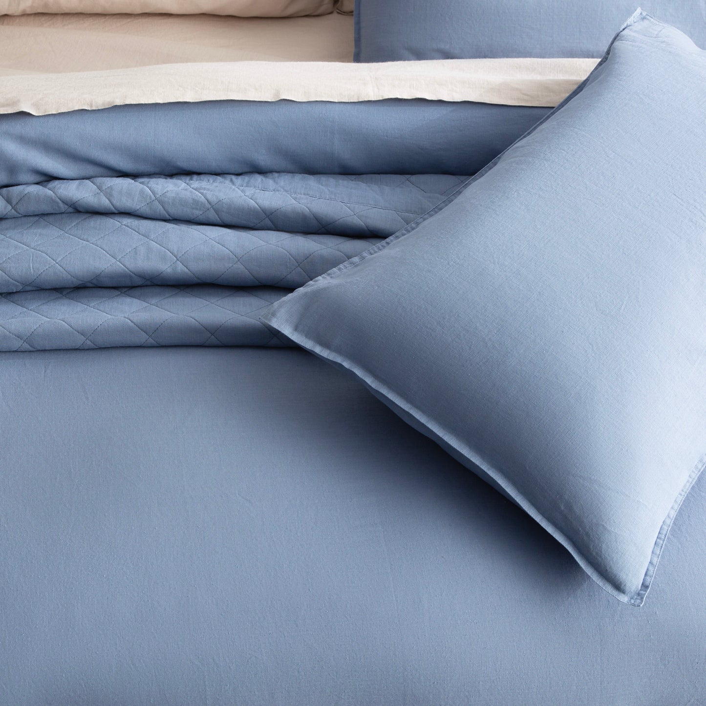 Cavallo 100% French Linen Quilt Cover Set - Stone Washed