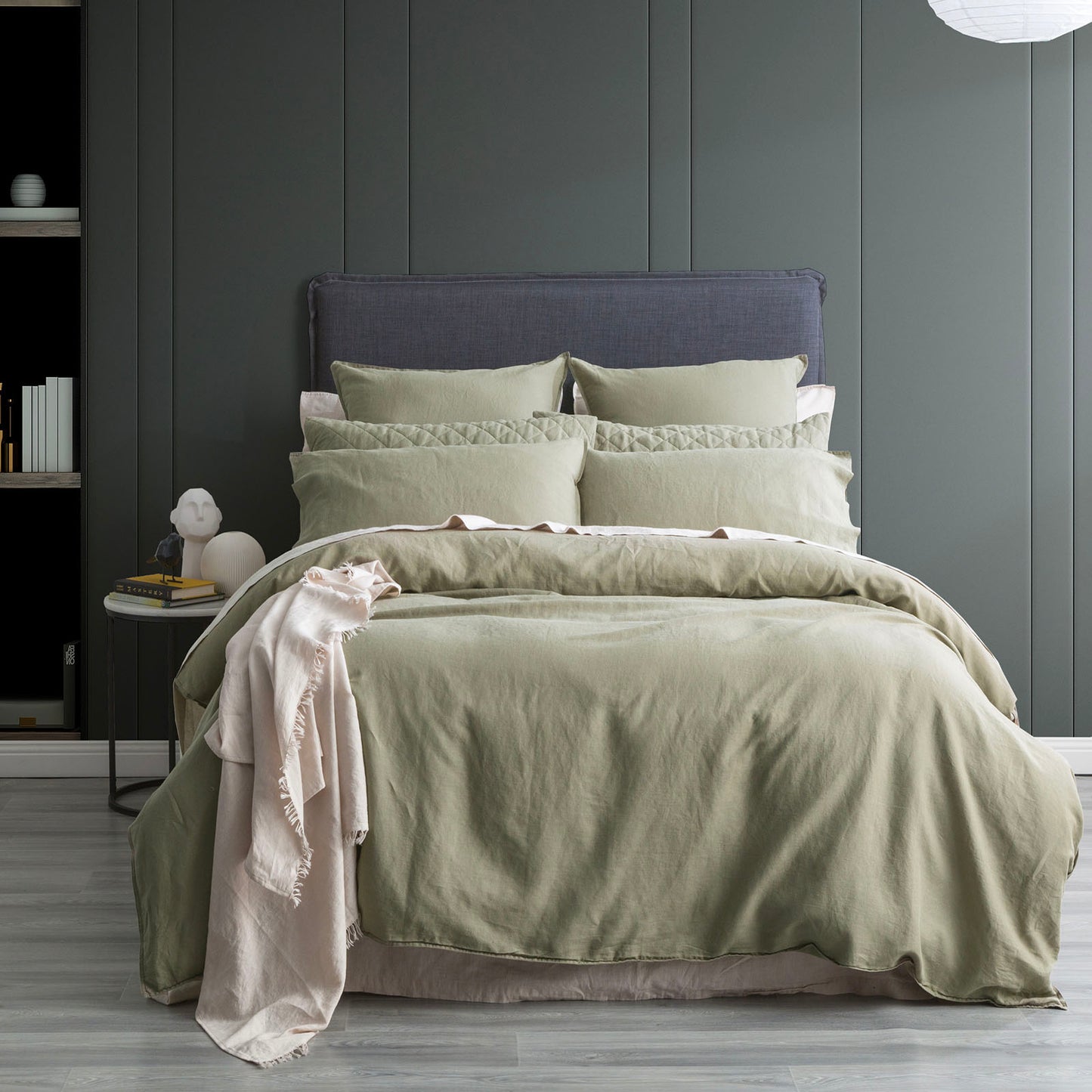 Cavallo 100% French Linen Quilt Cover Set - Stone Washed